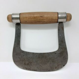 Antique Food Chopper Vintage Farmhouse Kitchen Herb Chopper Wood Metal Primitive