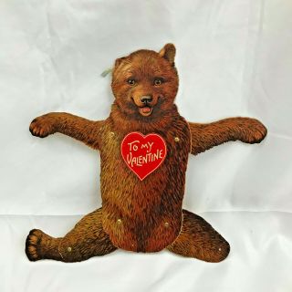 Raphael Tuck Valentine Bear Jumping Jack Mechanical Authenitic Antique