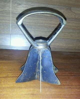 Antique Bell Shaped Food Chopper With Metal Handle And Steel Blades Edges