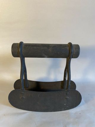 Vintage Antique Primitive Metal Blade Food Chopper Wood Handle Kitchen Tool Farm