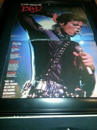 Michael Jackson Rare Bad Promo Poster Ad Framed